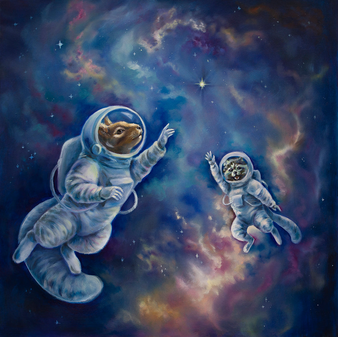 "All Angels Go to Andromeda" Framed canvas