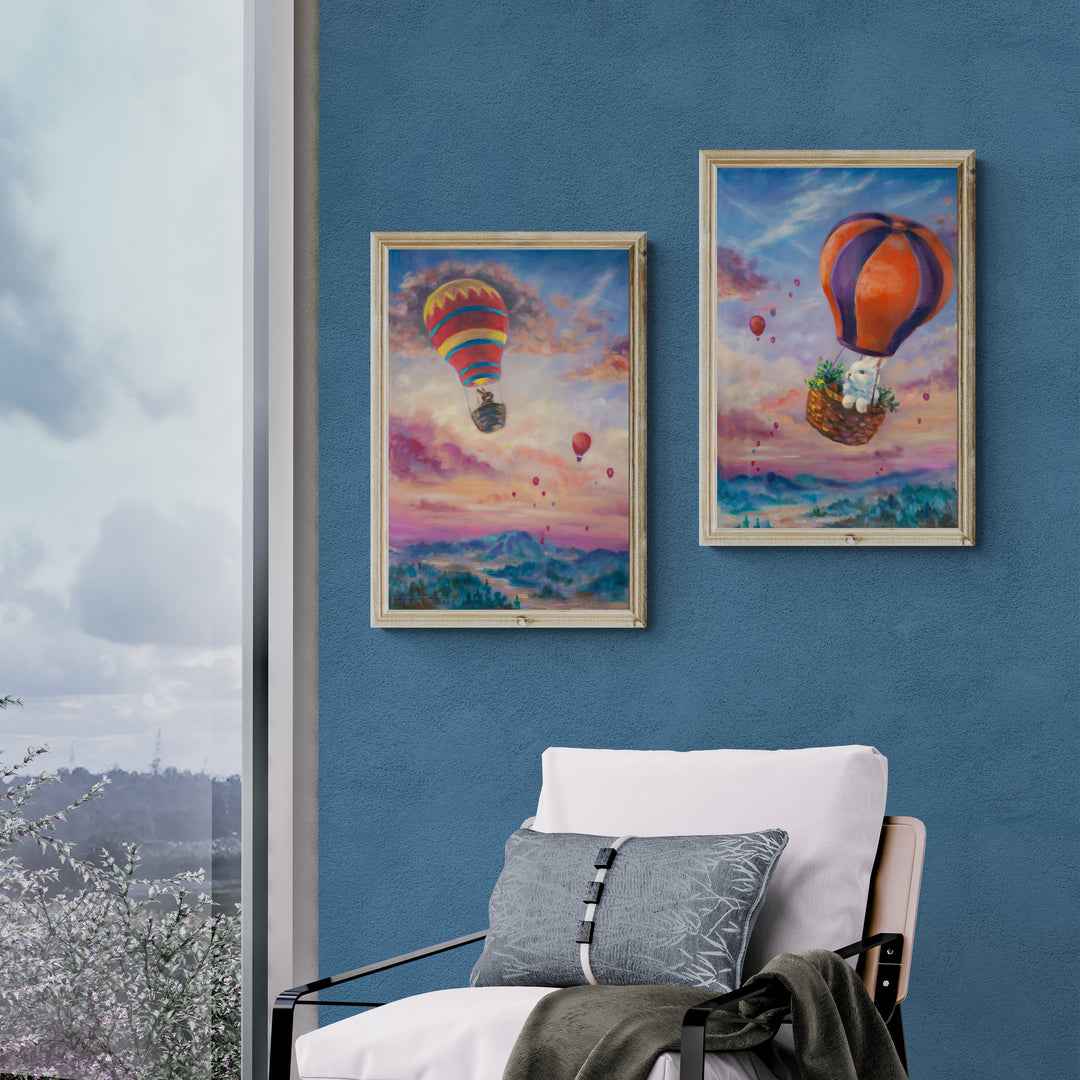 "My first adventure" two oil paintings