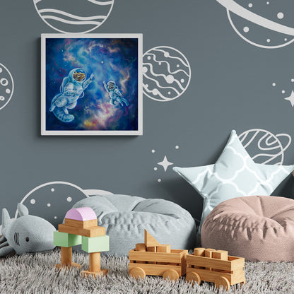 "All Angels Go to Andromeda" Framed canvas